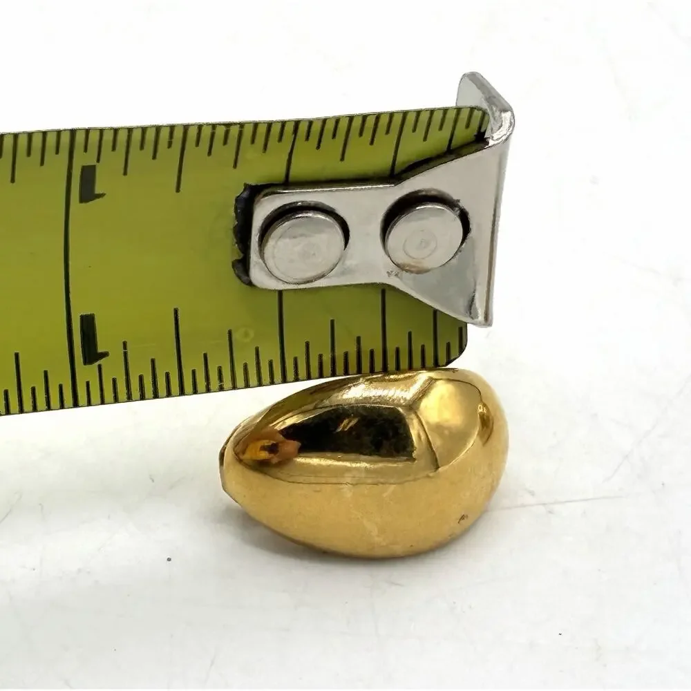 Monet Vintage Gold Tone High Polish Dome Clip Earrings 3/4”